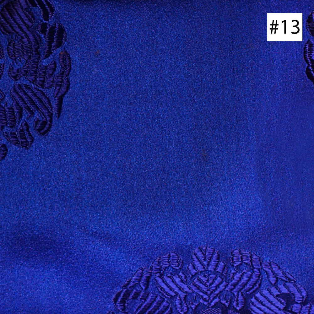Chinese Longevity Symbol Design Blue Silk Fabric (#13)
