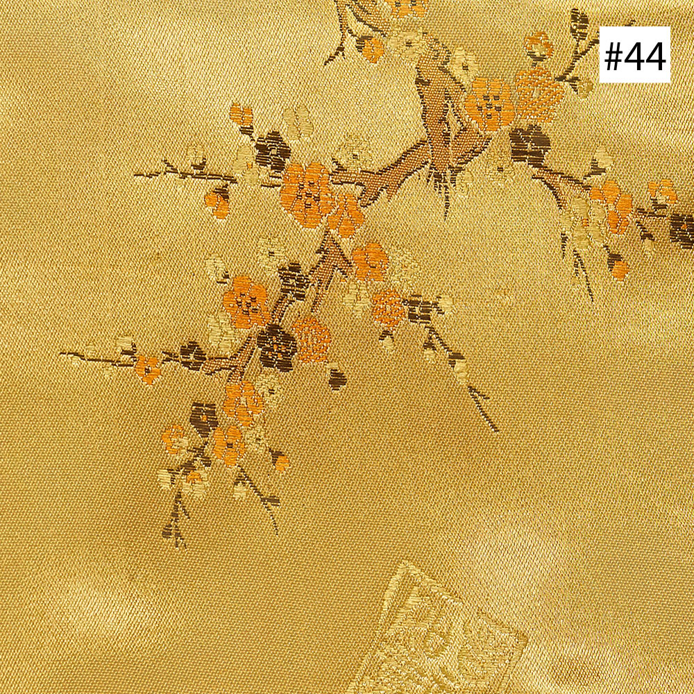 Cherry Blossom and Bamboo Design  Gold Monk Chair Cushion (#44)