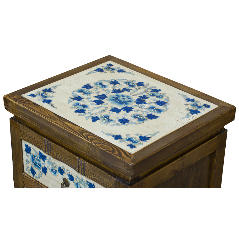Distressed Blue and White Qing Hai Tibetan Cabinet Set