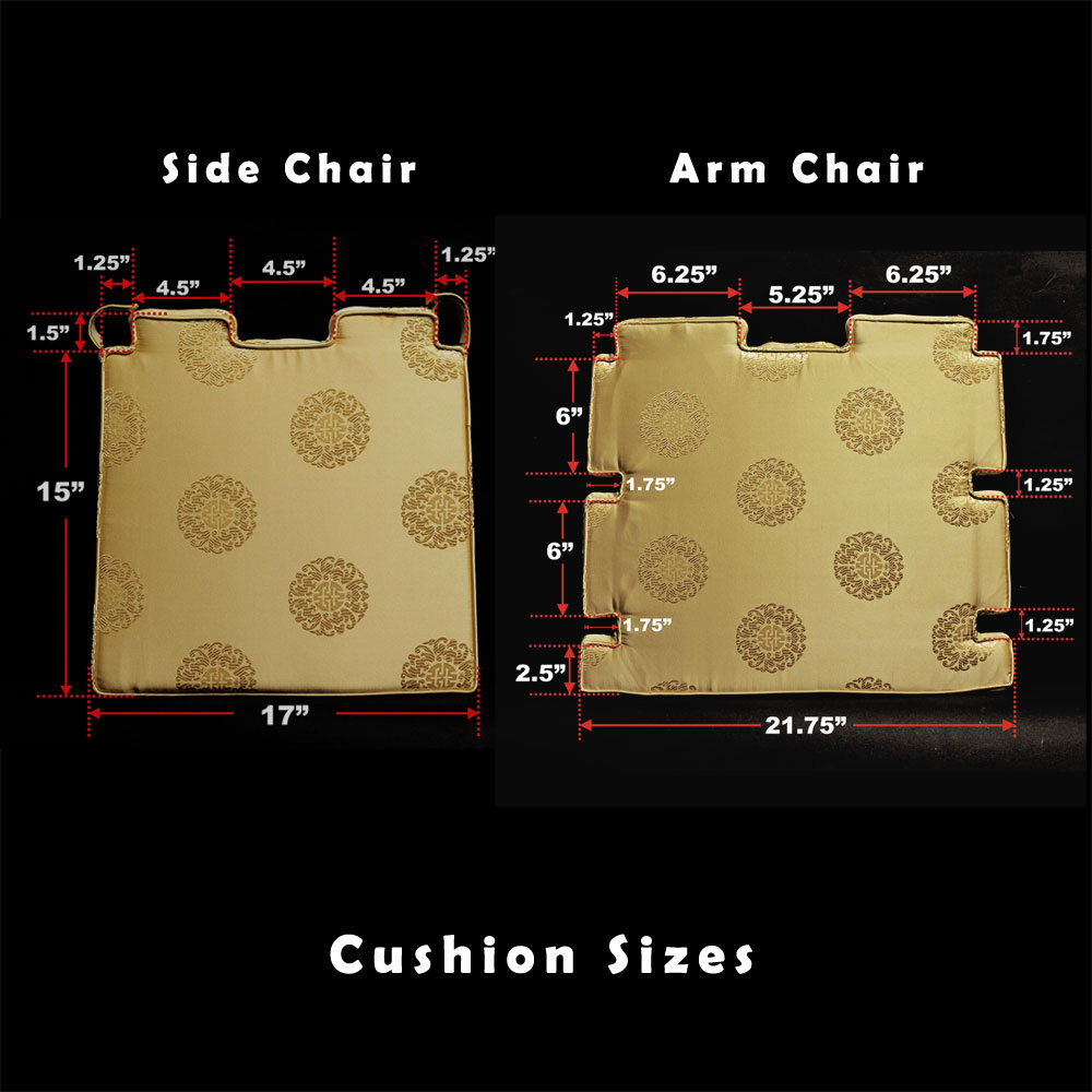 Chinese Longevity Symbol Design Gold Dining Chair Cushion (#01)