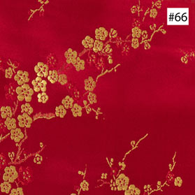Cherry Blossom Design Red and Gold Monk Chair Cushion (#66)