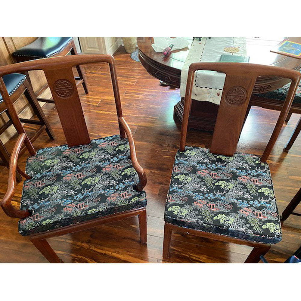 Asian rosewood dining chair cushions