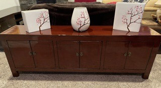 Asian red elmwood cabinet