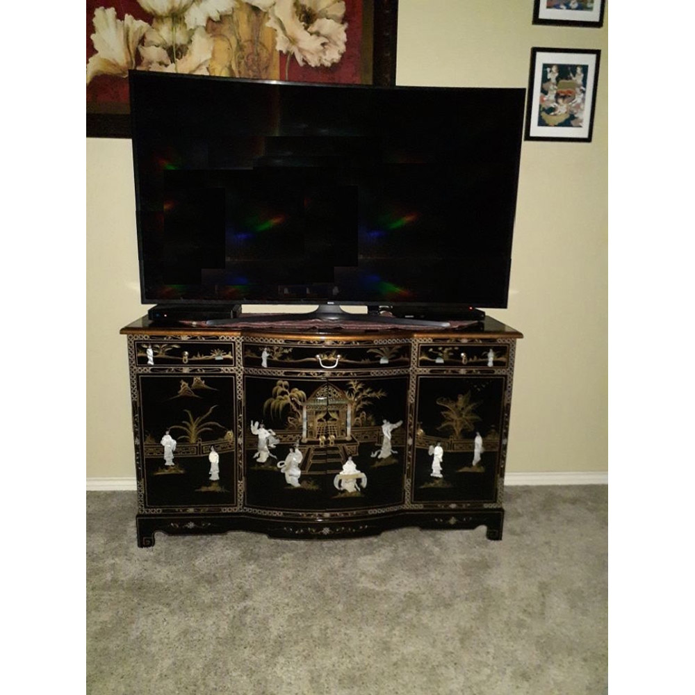 Customer's Asian furnishing black lacquer cabinet