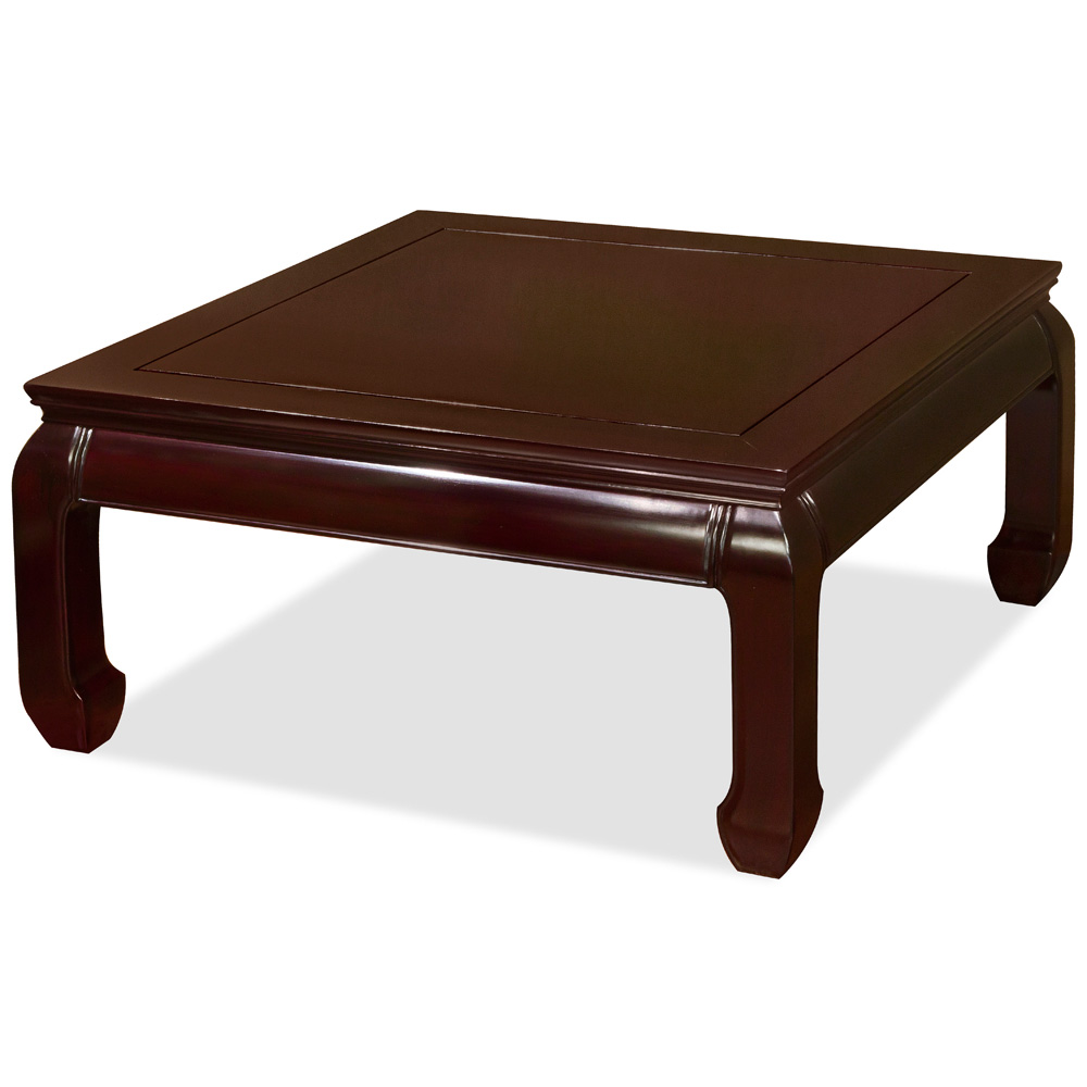Dark Cherry Rosewood Ming Square Chinese Coffee Table