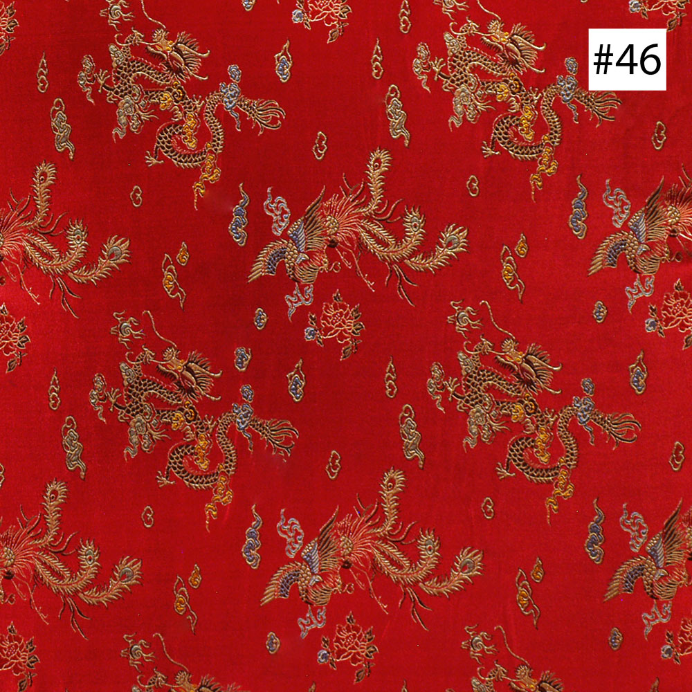 Prosperity Dragon & Phoenix Design  Red Corner Chair Cushion (#46)