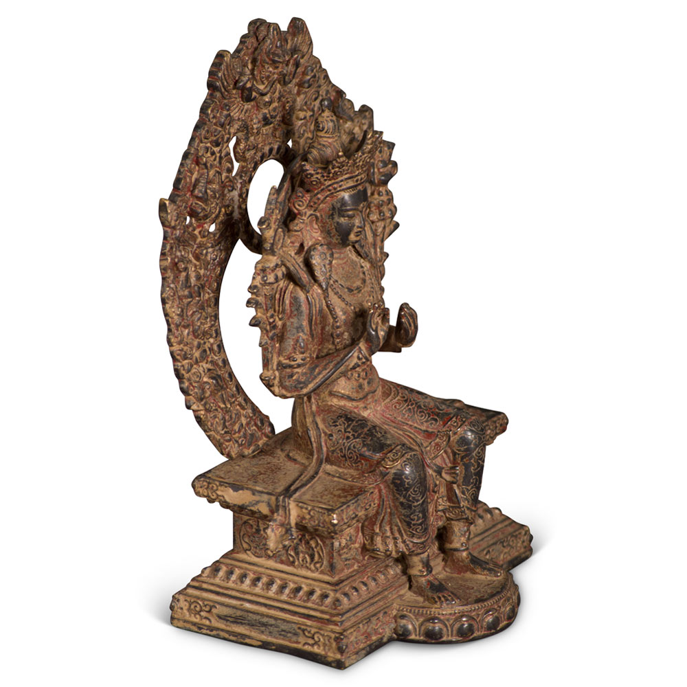 Bronze Tibetan Maitreya Asian Statue