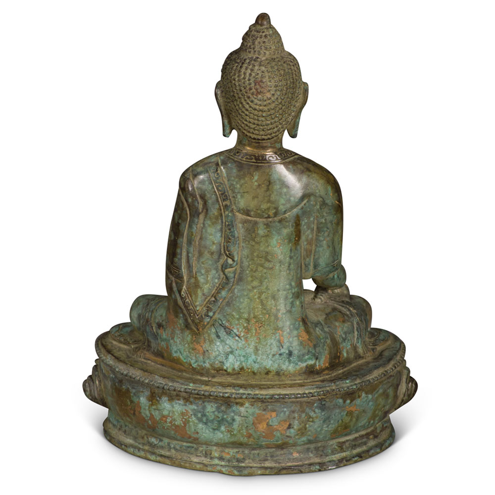 Bronze Meditating Chinese Buddha Statue