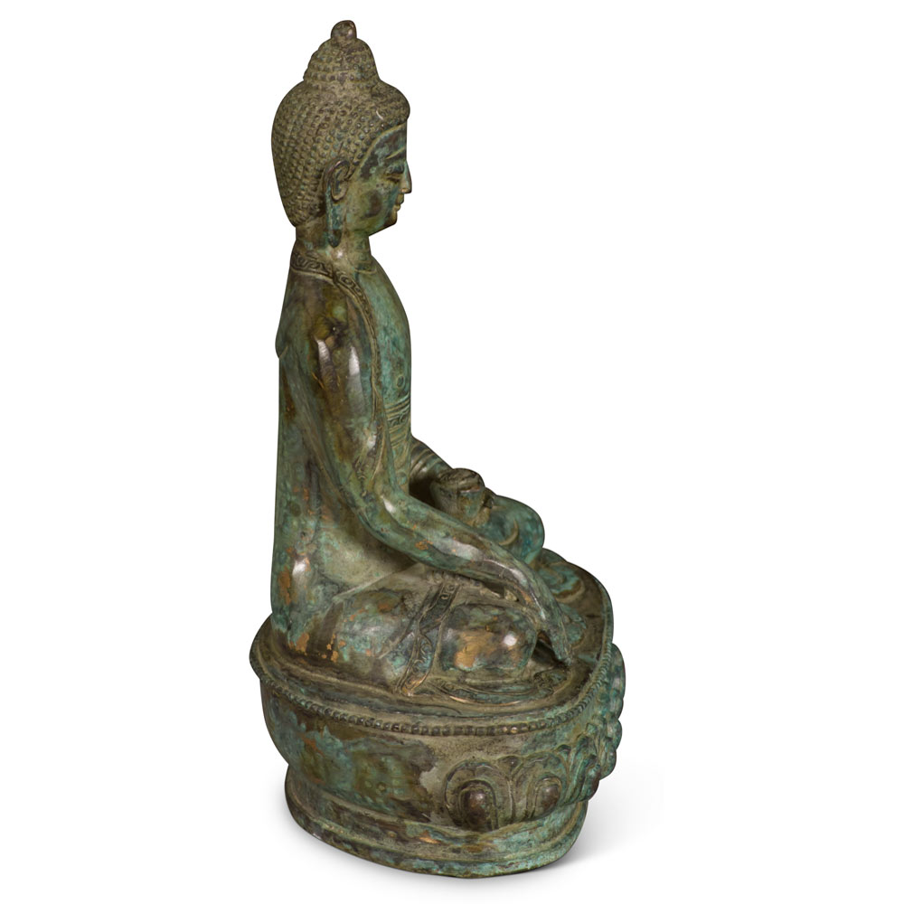 Bronze Meditating Chinese Buddha Statue