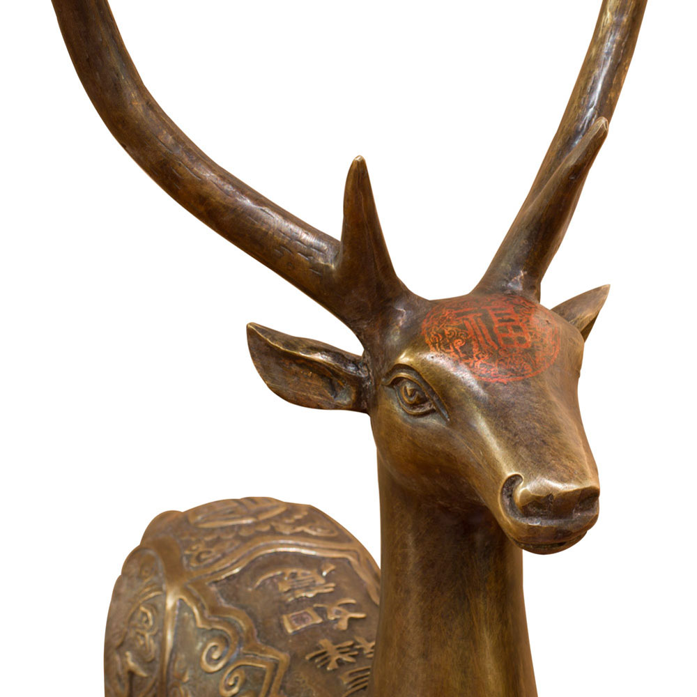 Bronze Chinese Prosperity Deer Statues