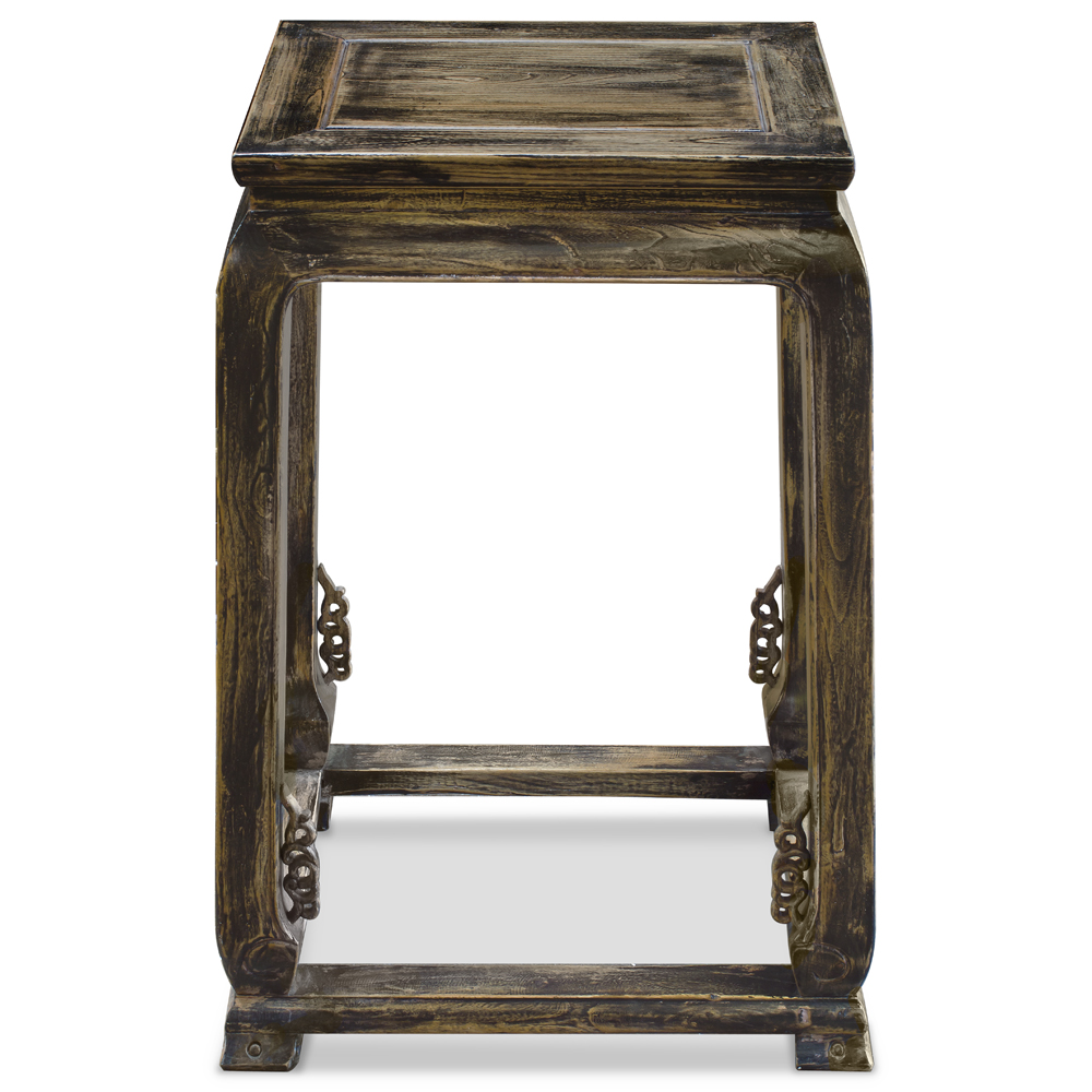 Distressed Elmwood Ming Imperial Palace Chinese End Table