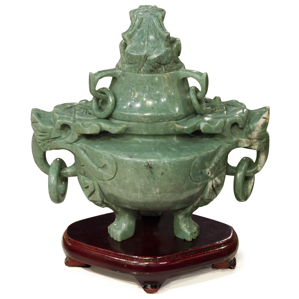 Chinese Jade Incense Burner Pot