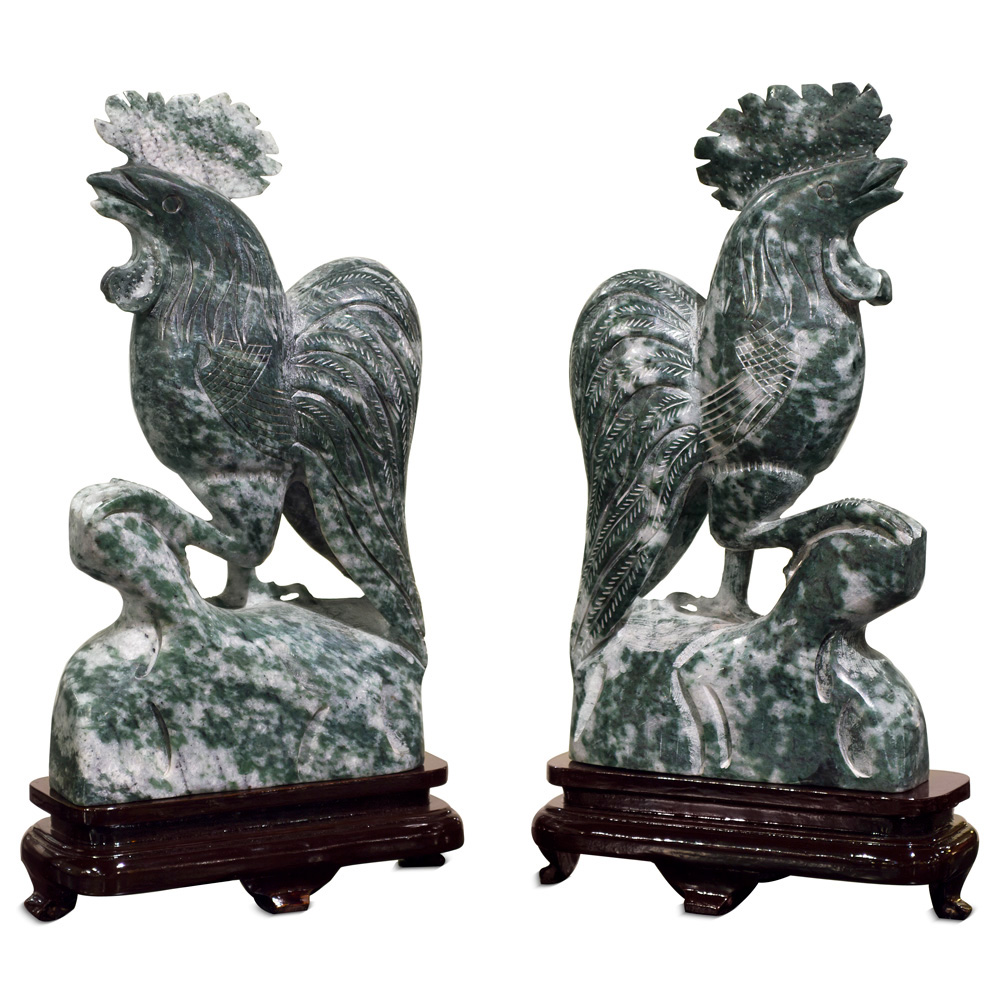 Oriental Jade Rooster Set