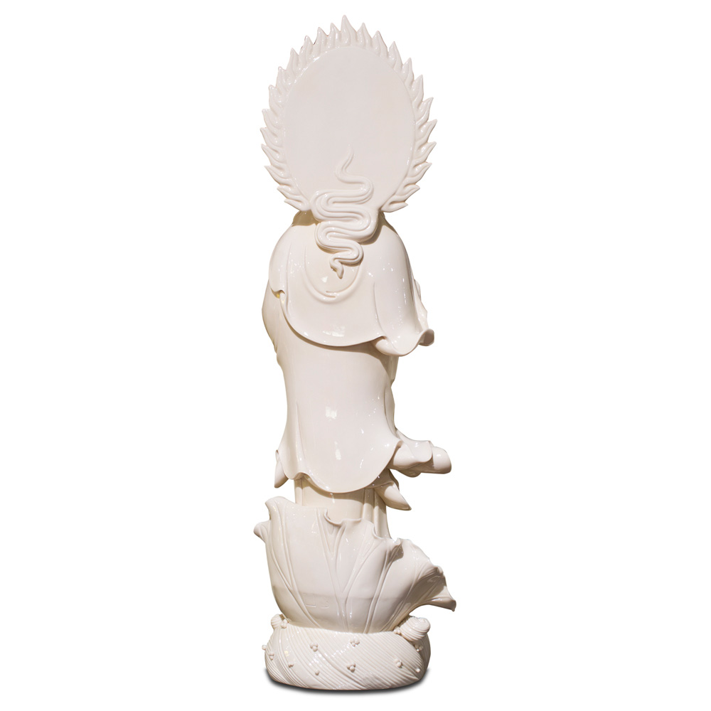 White Porcelain God of Mercy Asian Statue