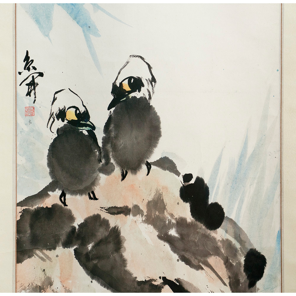 Chinese Scroll with Two Birds