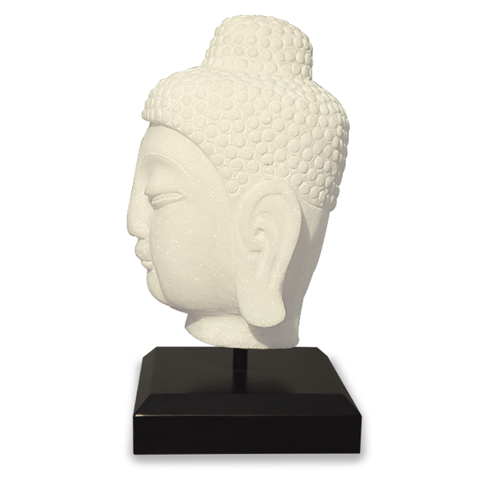 White Marble Enlightened Buddha Head