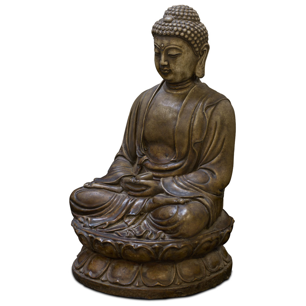Meditating Buddha Stone Oriental Statue