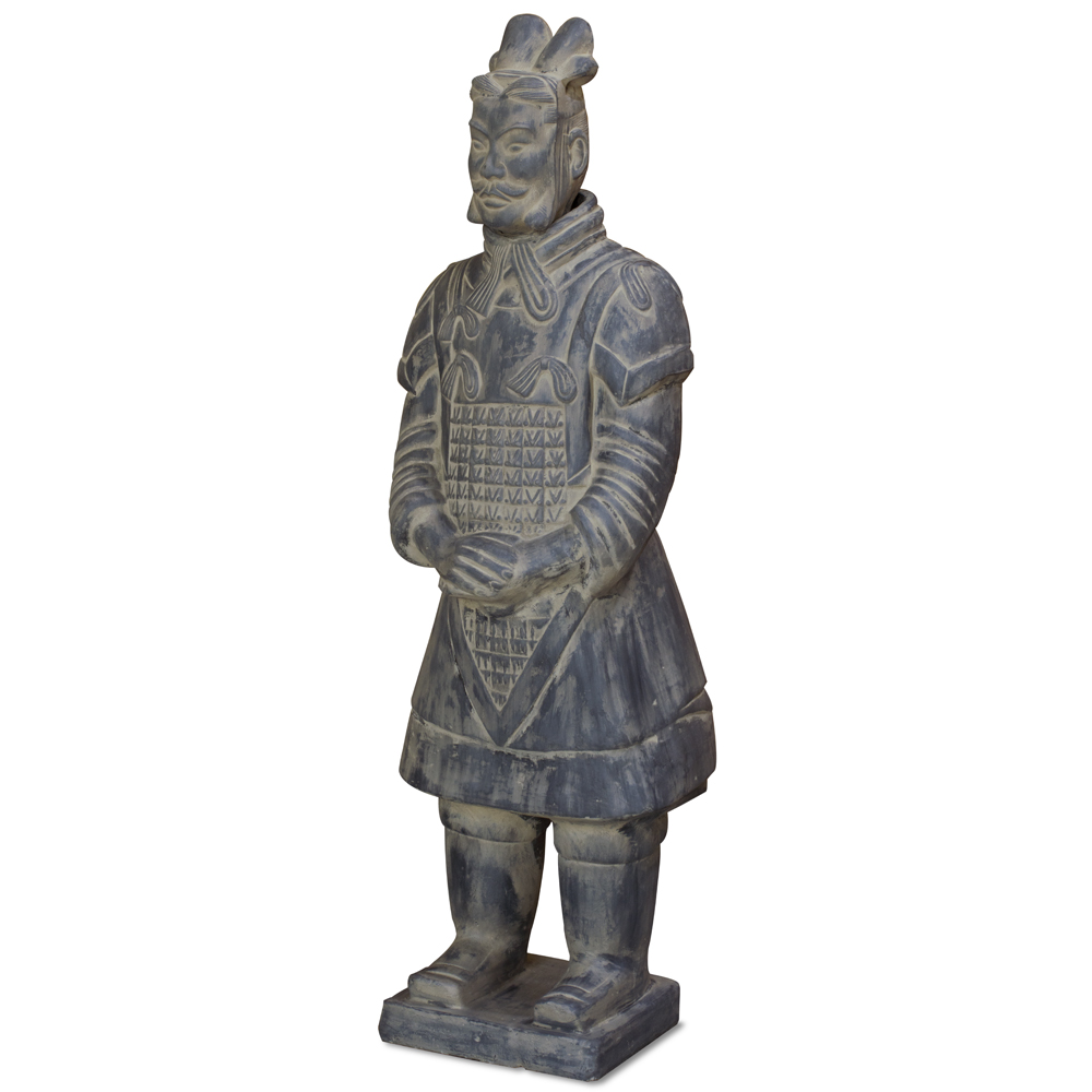 47 Inch Chinese Terracotta Standing Army General Warrior - with FREE Inside Delivery