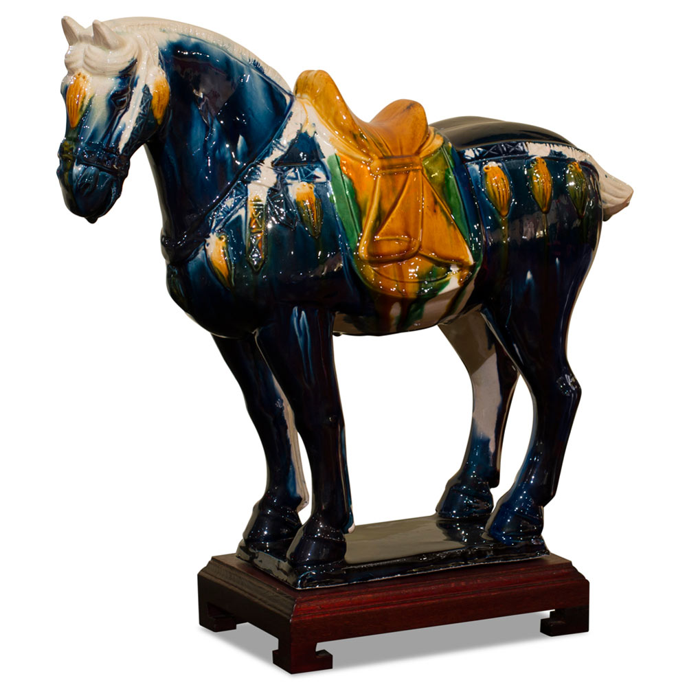 Tang Tri-Color Glazed Ceramic Horse