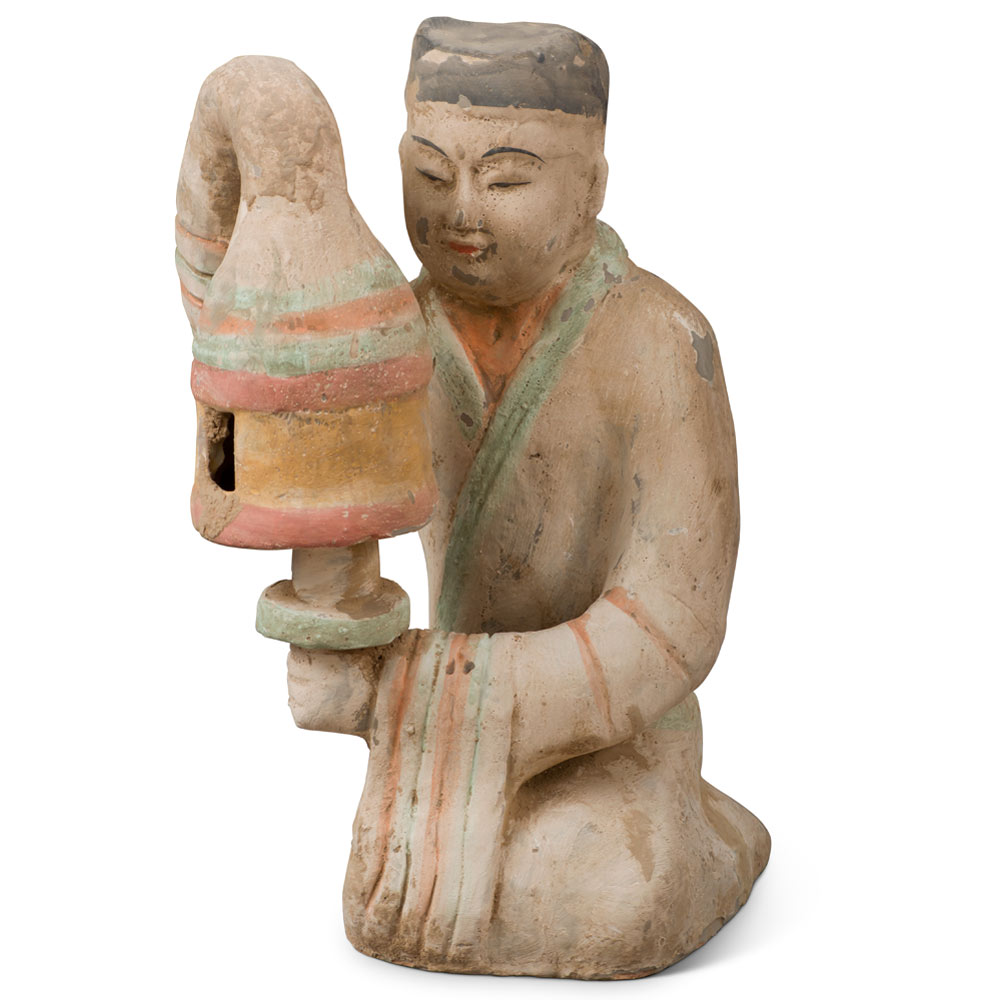 Tang Dynasty Attendant with Lantern Tomb Figurine Replica