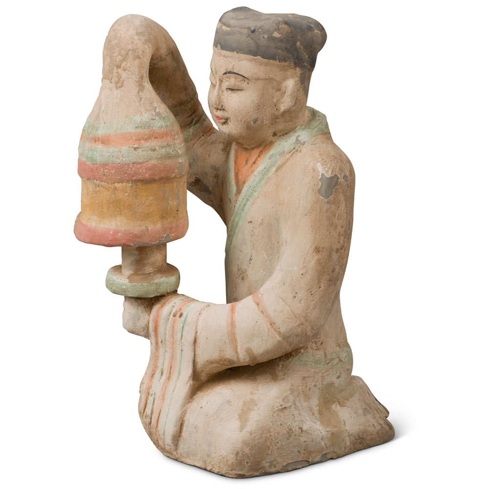 Tang Dynasty Attendant with Lantern Tomb Figurine Replica