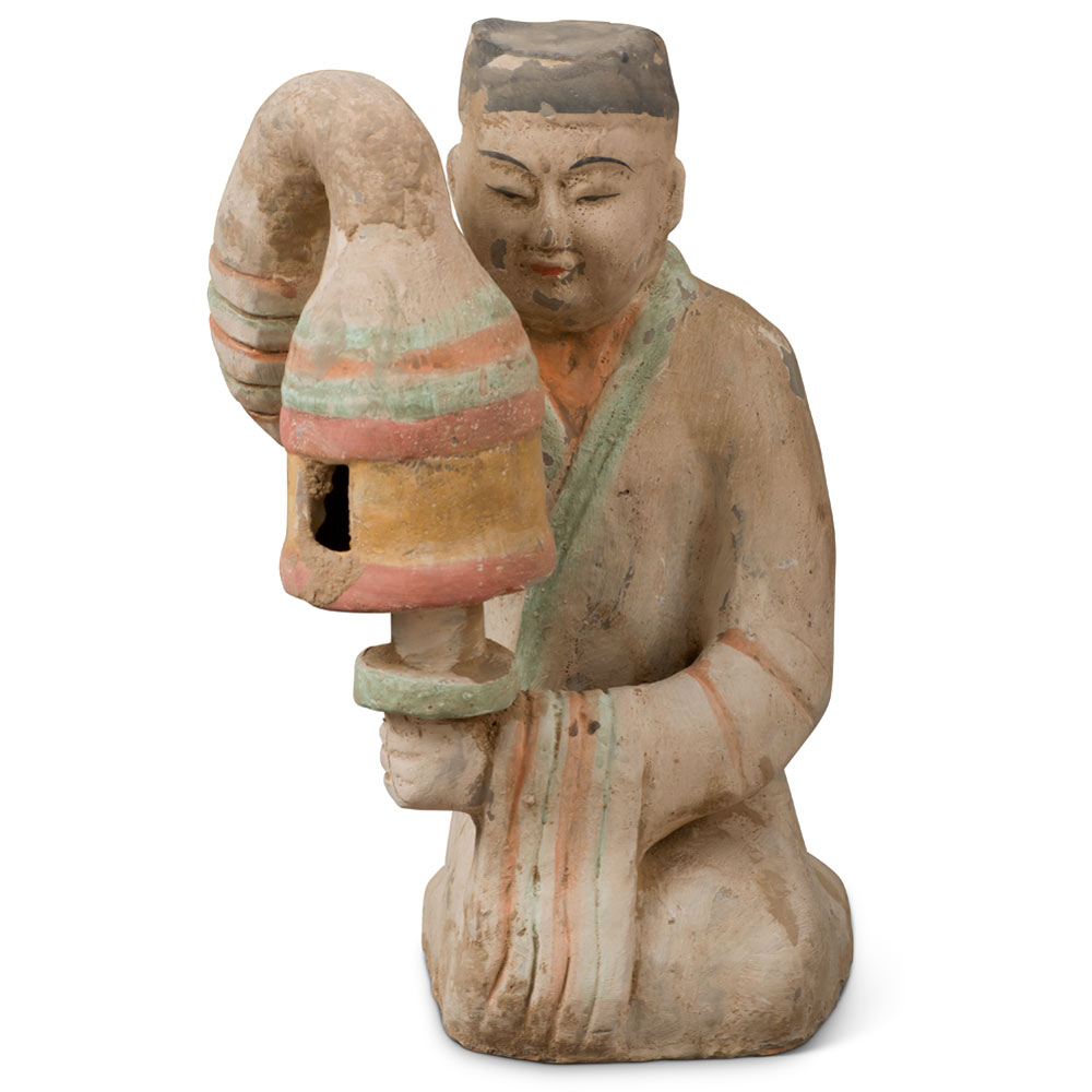 Tang Dynasty Attendant with Lantern Tomb Figurine Replica