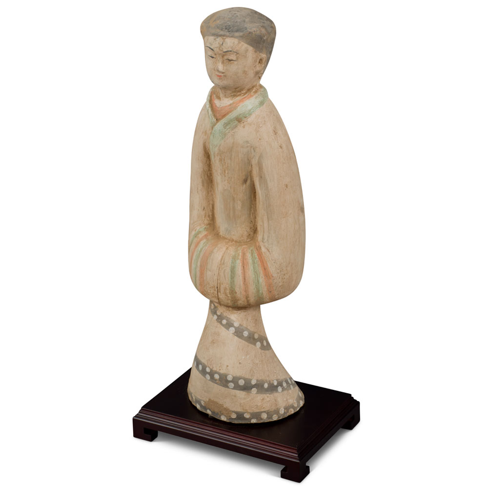 Hand-Painted Tang Dynasty Ceramic Maiden Servant Sculpture