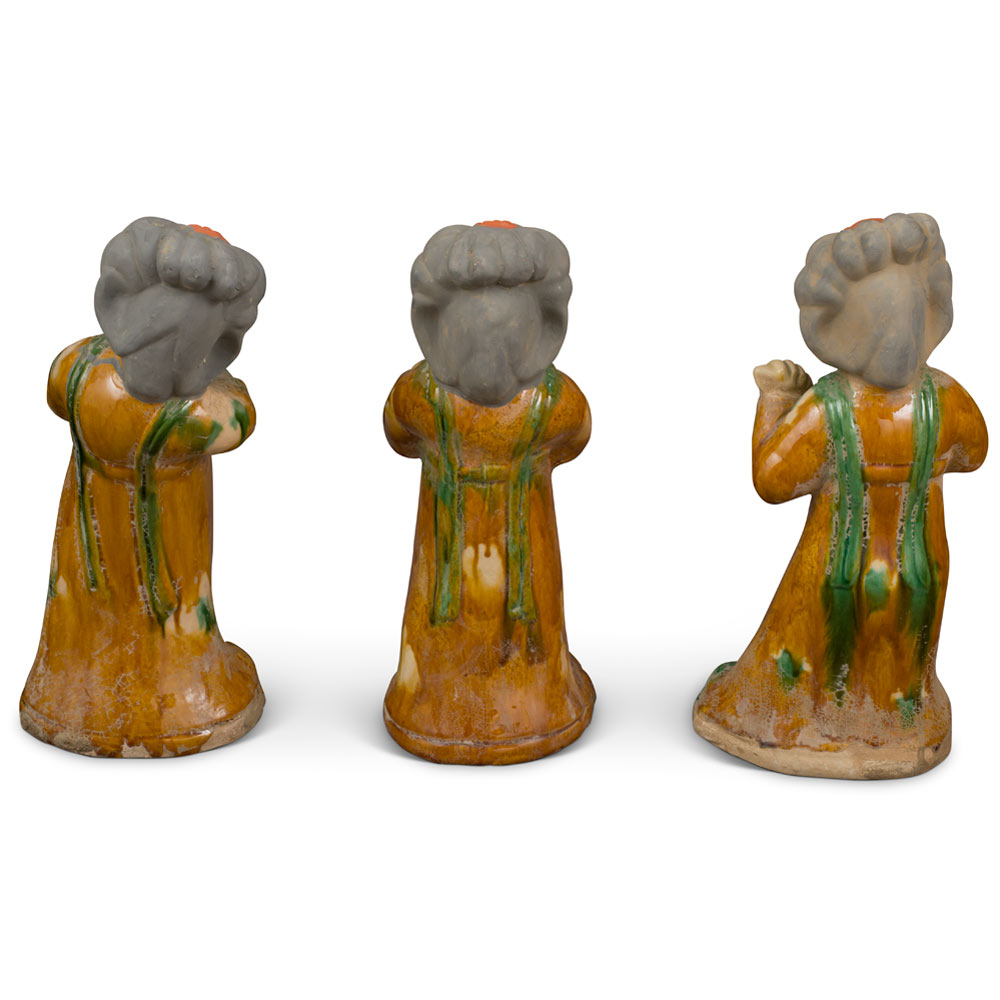 Tang Dynasty Three Women Musicians Sancai Tomb Figurine Set