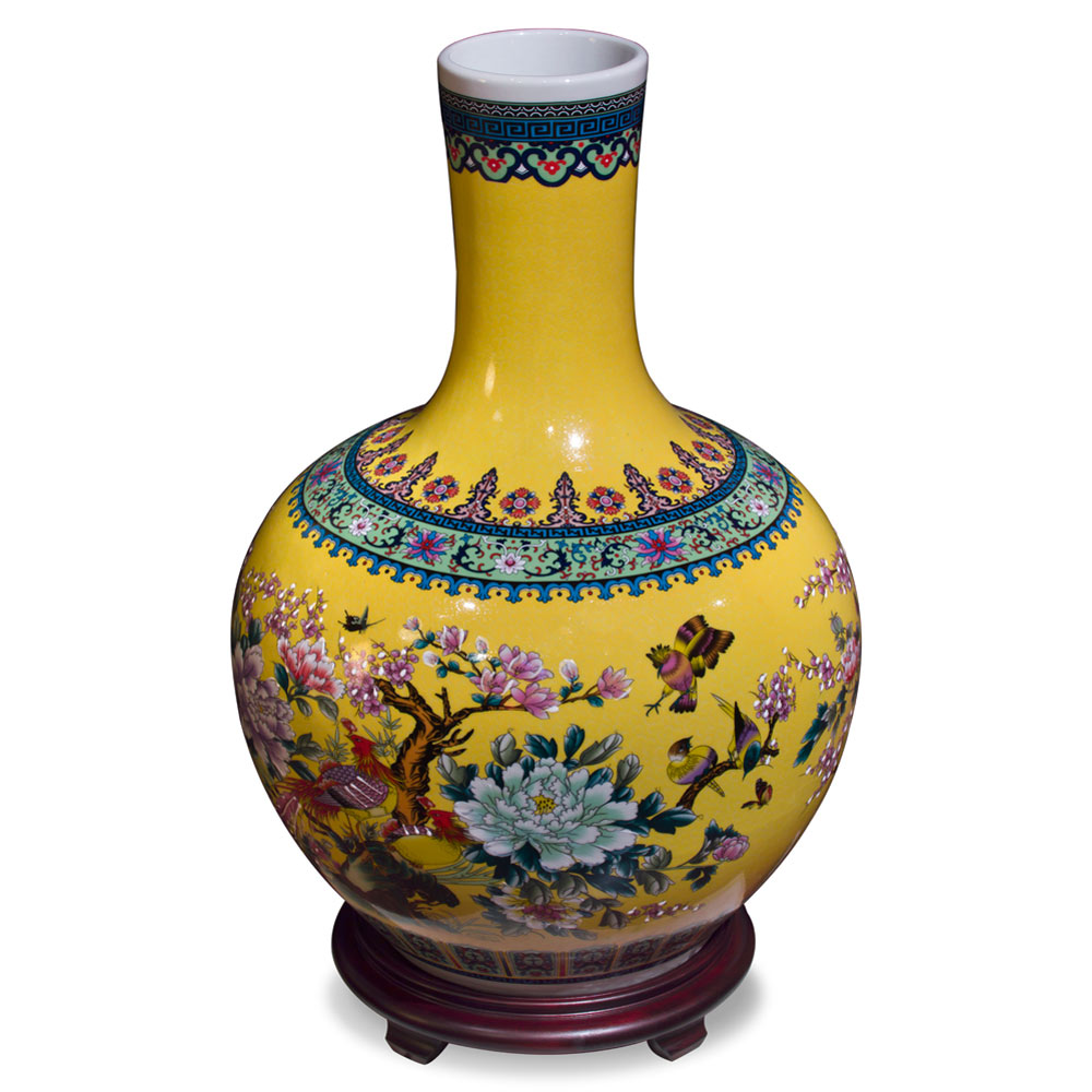 Vintage West Coast Pottery Fancy Peacock Yellow Vase Bird cheapest California Pottery Nouveau Style