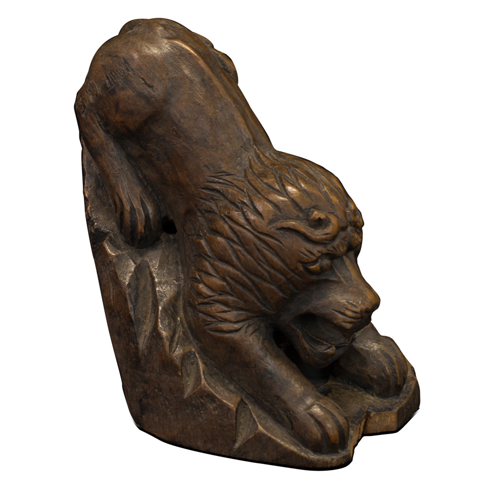 Bamboo Root Carving Lion Asian Sculpture