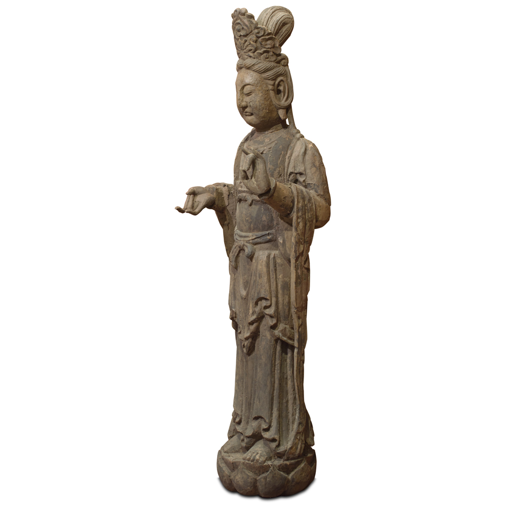 59 Inch Wooden Guanyin Oriental Statue