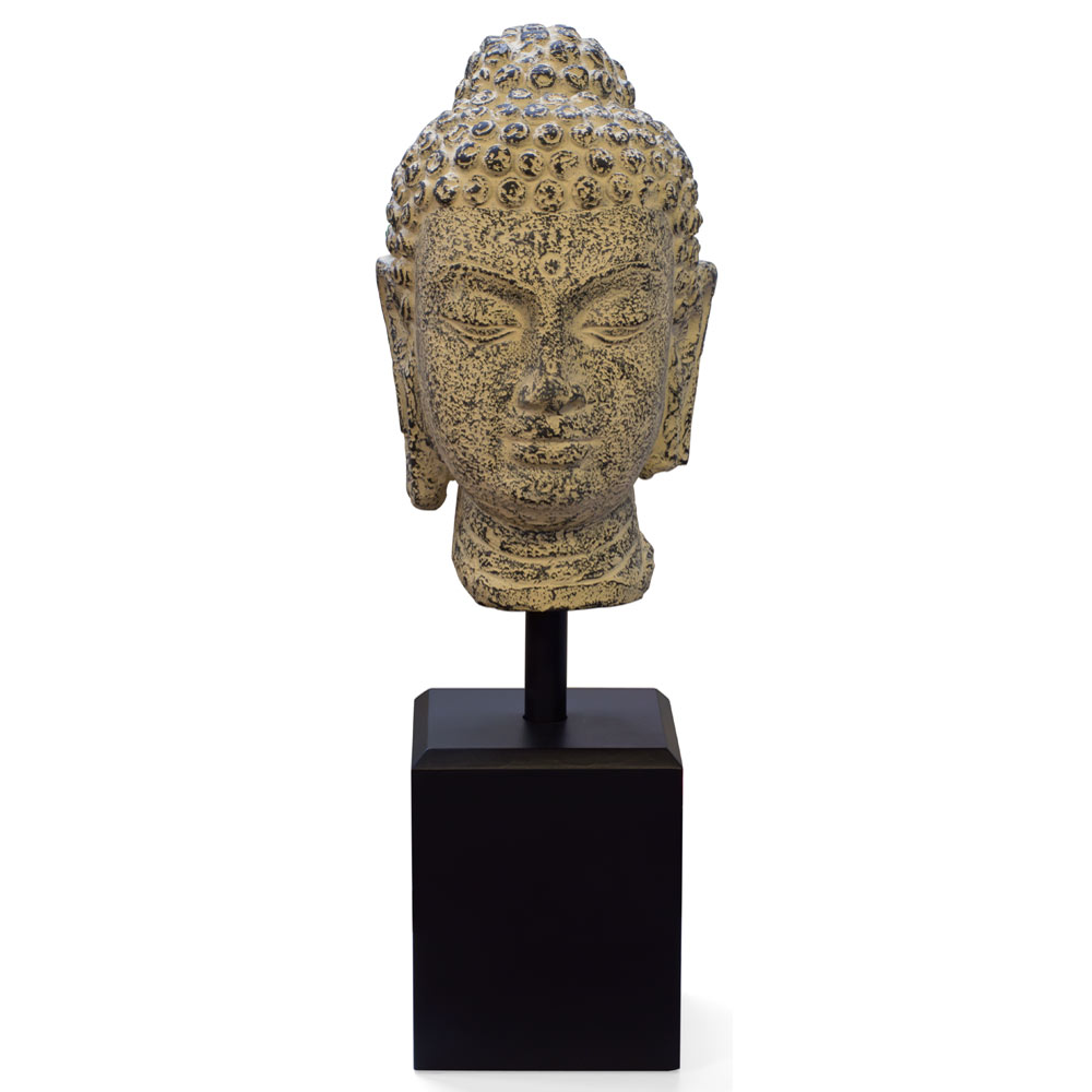 Meditative Buddha Head Asian Statue