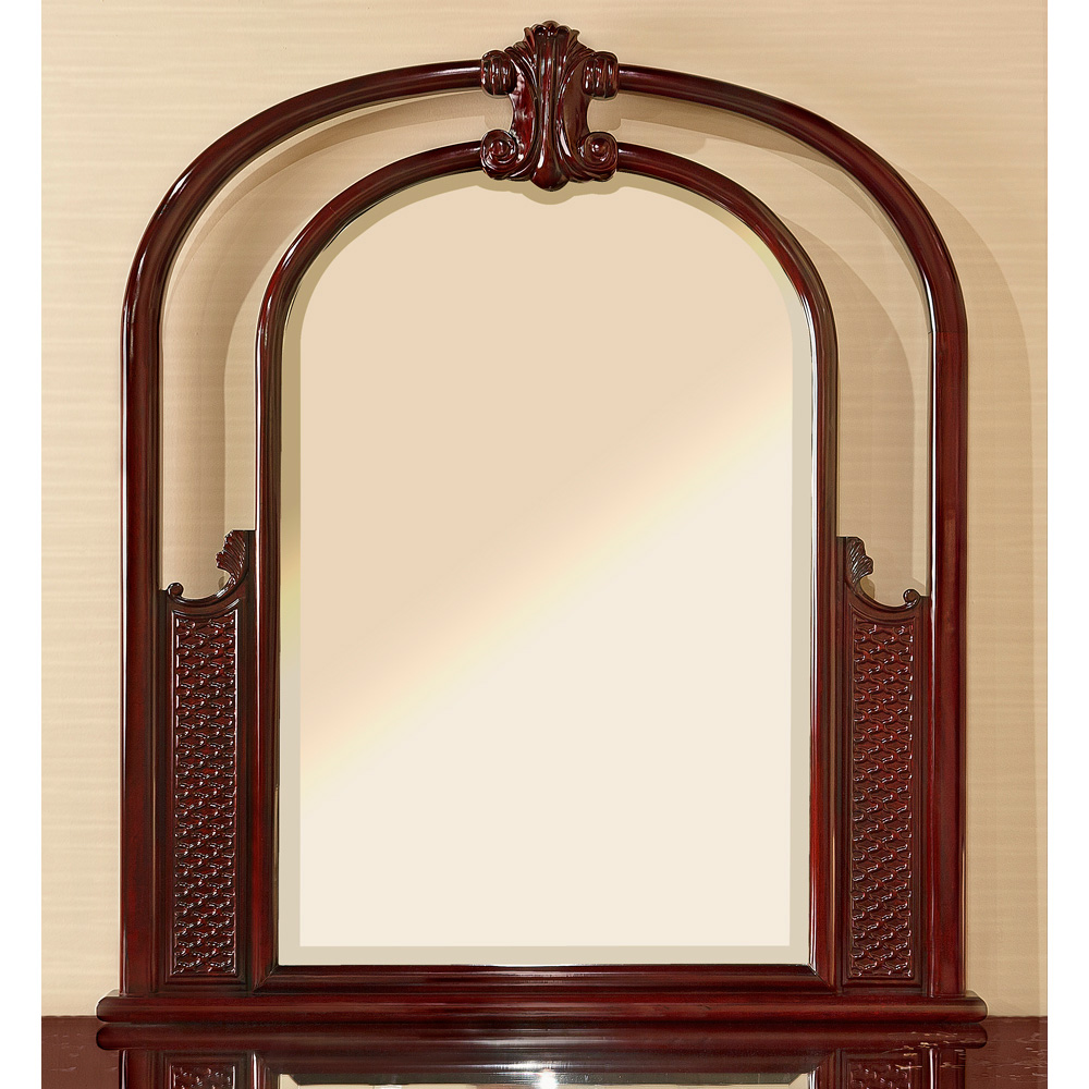 Dark Cherry Rosewood French Design Oriental Mirror