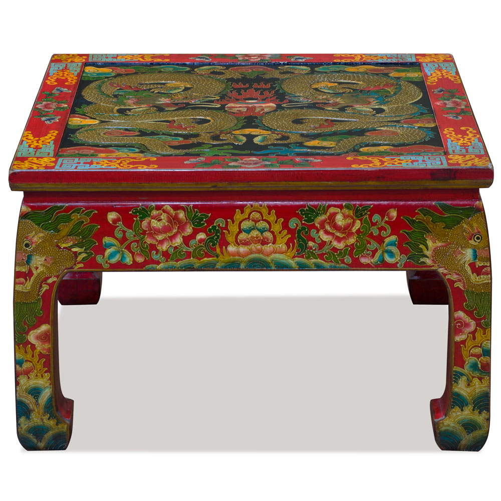 Imperial Dragon Motif Tibetan Coffee Table