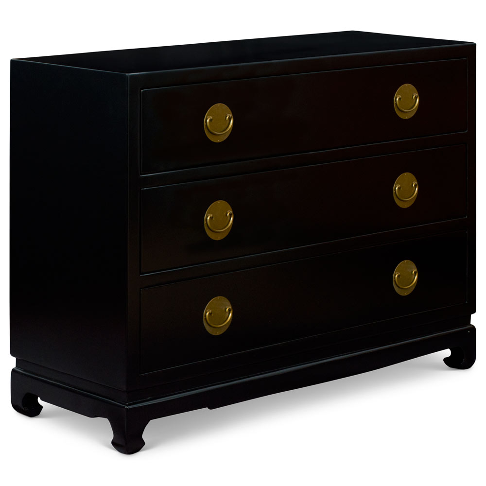 48in Black Elmwood Chinese Ming Chest of Drawers