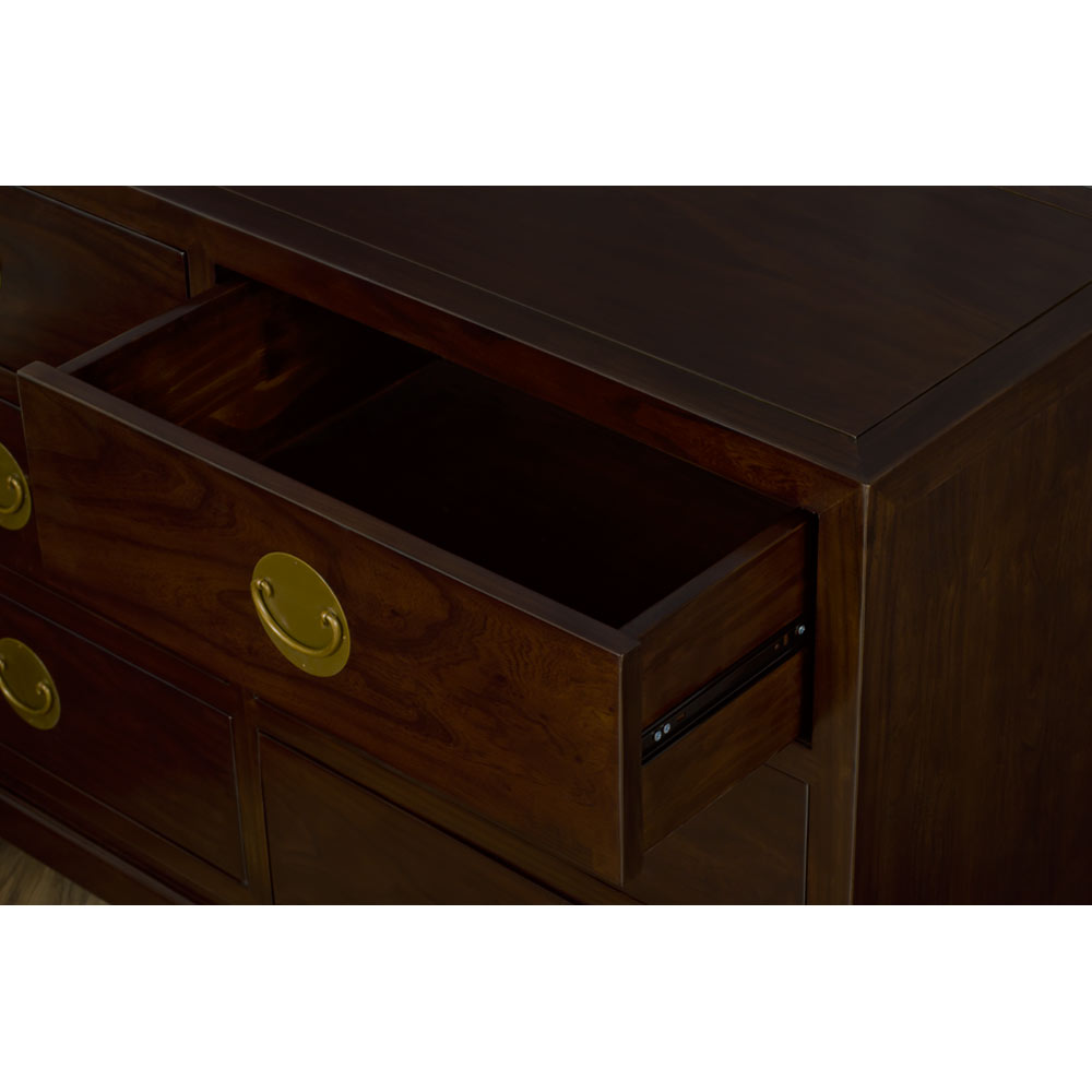 Espresso Elmwood Chinese Ming Chest of Drawers