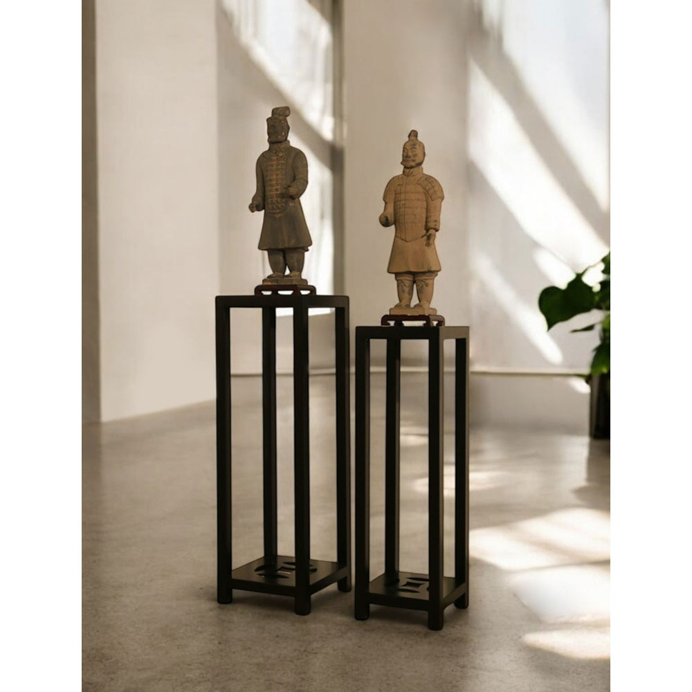 Matte Black Finish Elmwood Ning Chou Design Pedestal