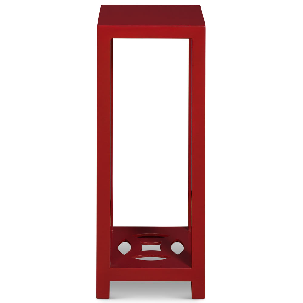 31in Matte Red Finish Elmwood Ning Chou Design Pedestal