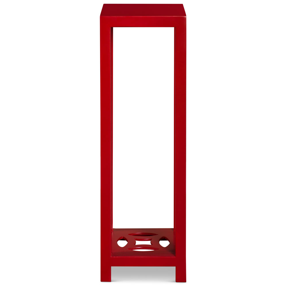 Matte Red Finish Elmwood Ning Chou Design Pedestal