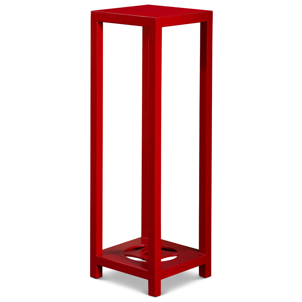 40in Matte Red Finish Elmwood Ning Chou Design Pedestal