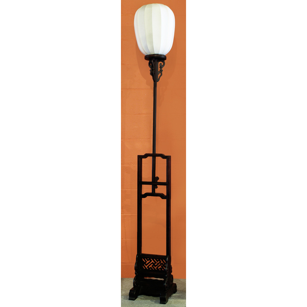 Elmwood Tall Imperial Asian Lantern with White Shade