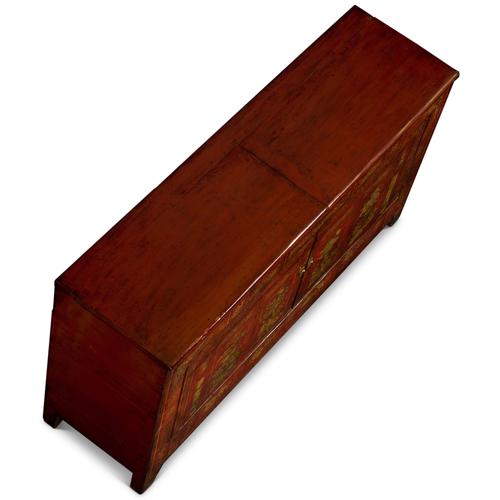 Elmwood Dark Red Dong-Bei Oriental Cabinet