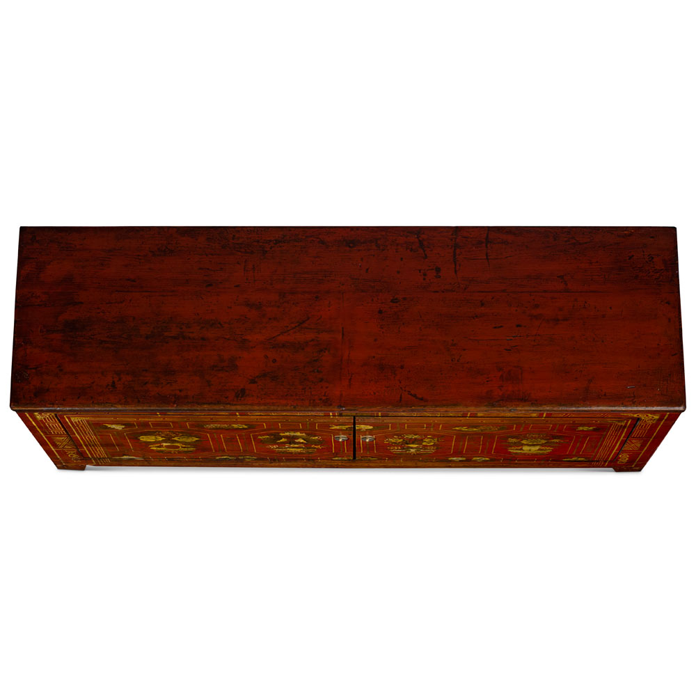 Elmwood Dark Red Dong-Bei Oriental Cabinet