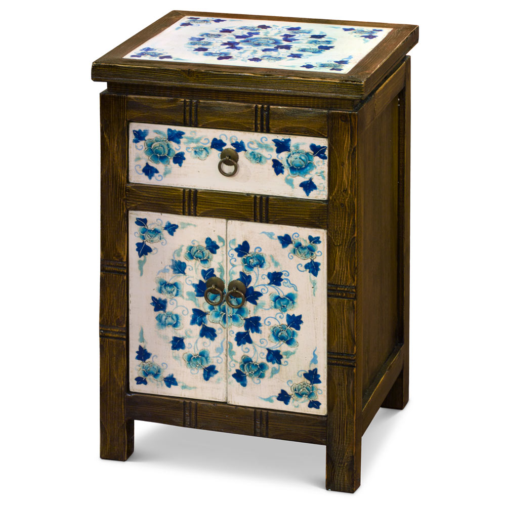Distressed Blue and White Qing Hai Tibetan Cabinet