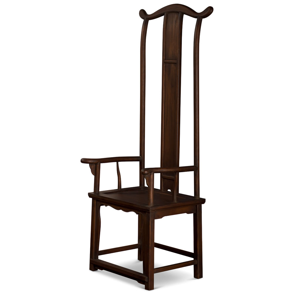 Distressed Espresso Finish Elmwood Ming Tall Arm Chair