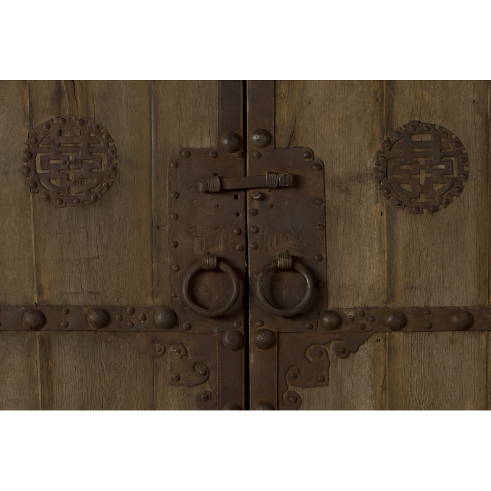 Antique Chinese Temple Doors with Iron Hardware