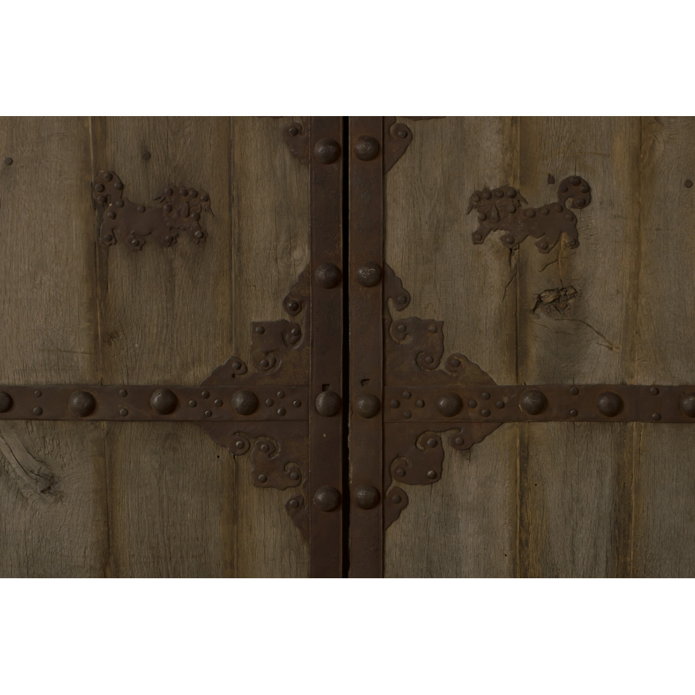 Antique Chinese Temple Doors with Iron Hardware