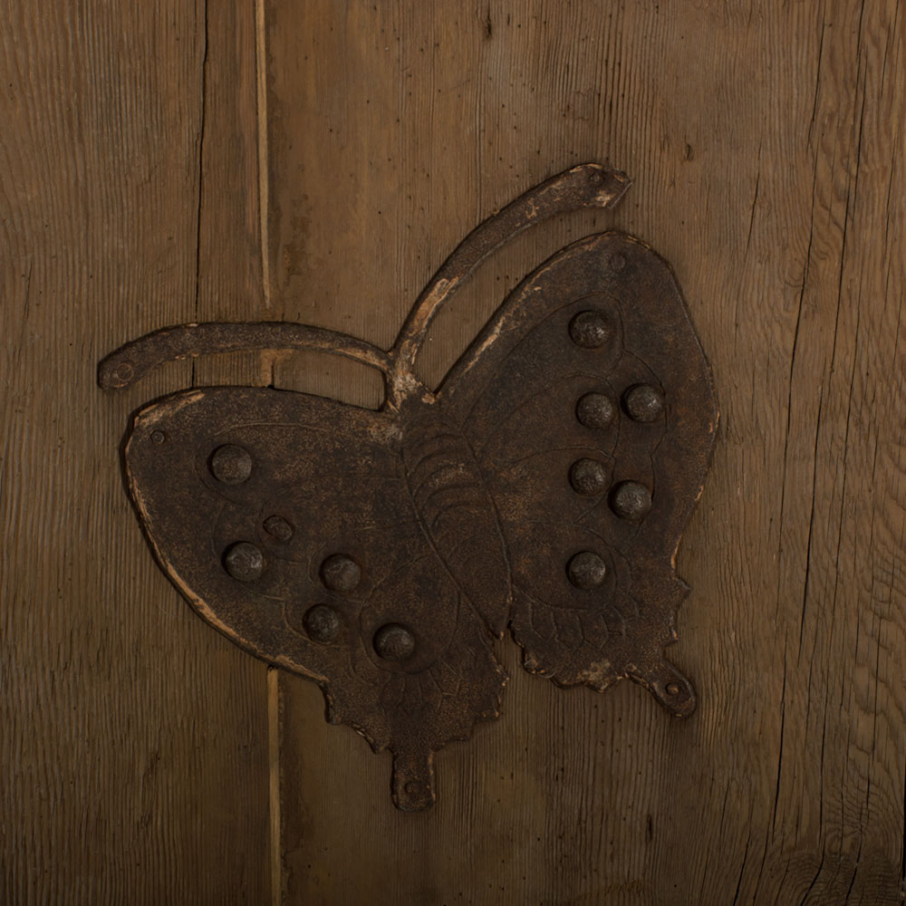 Vintage Chinese Temple Elmwood Doors with Iron Hardware