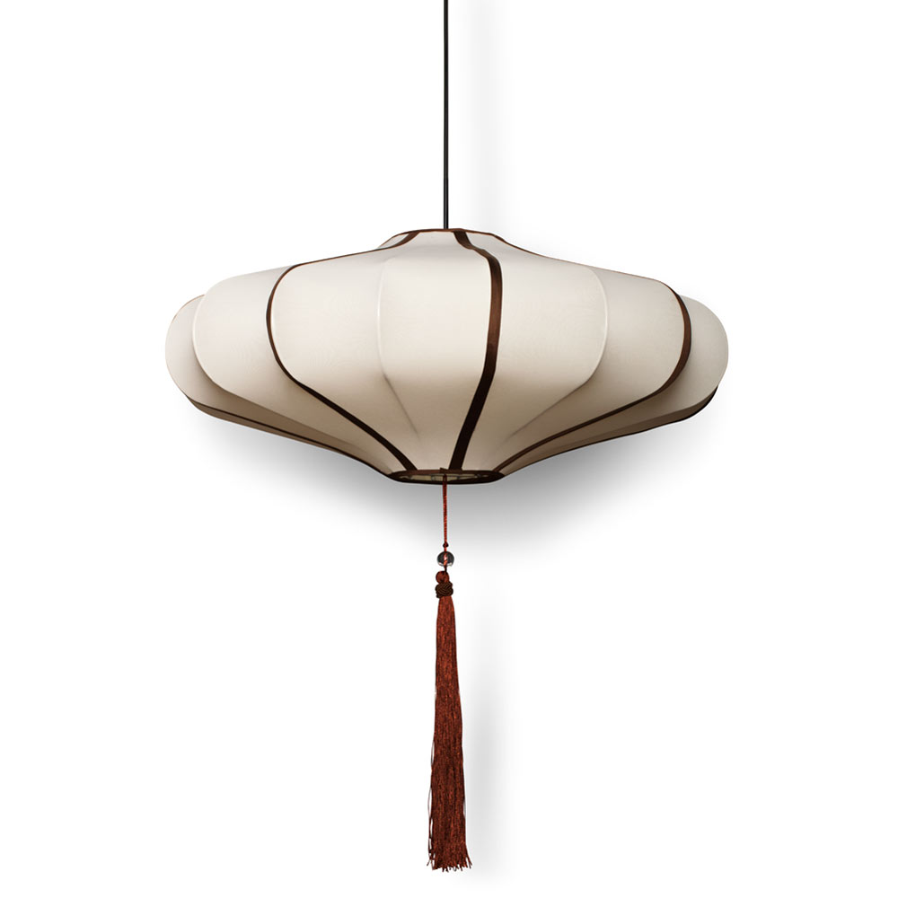 Hanging Beige Chinese Palace Lantern with Tassel