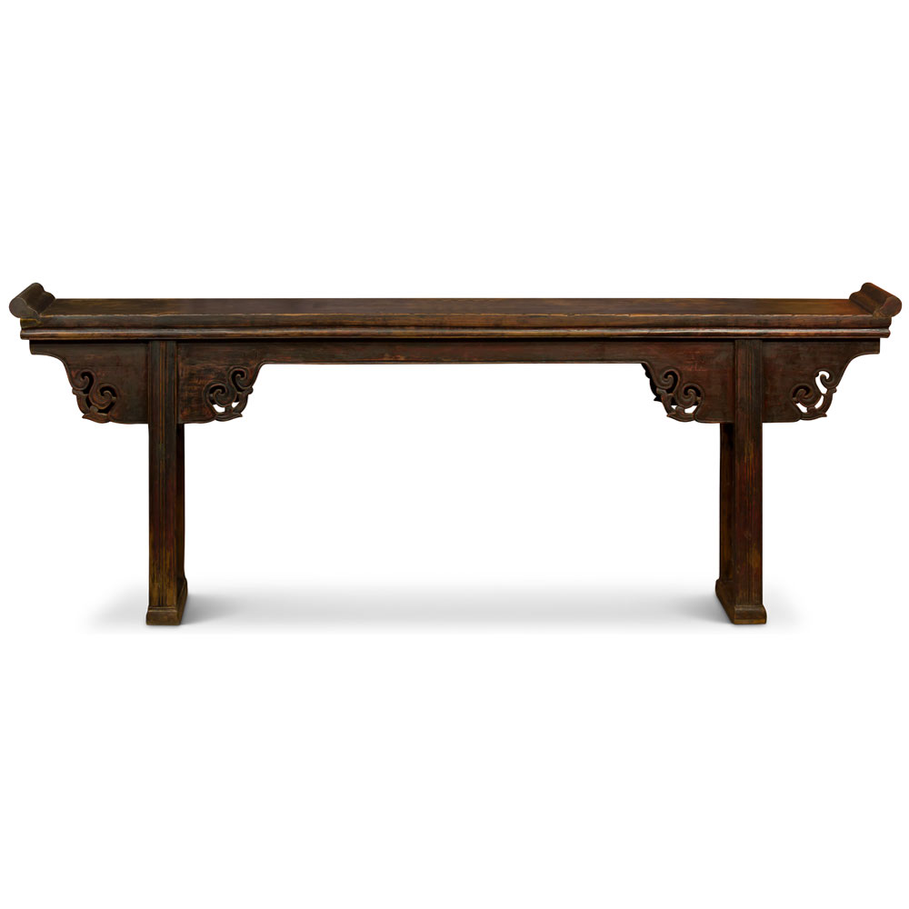 Grand Vintage Distressed Imperial Chinese Altar Console Table